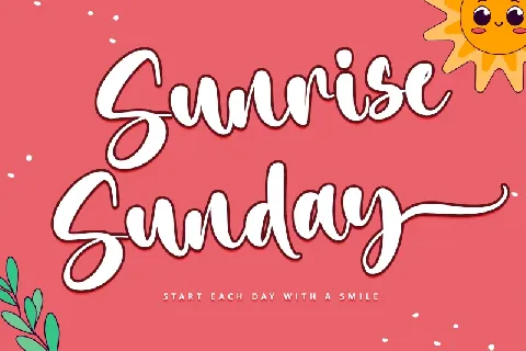 Sunrise Sunday - Personal use font