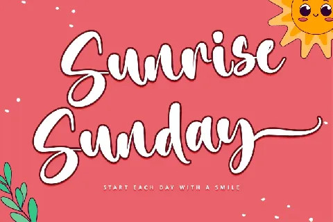 Sunrise Sunday - Personal use font