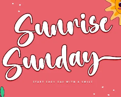 Sunrise Sunday - Personal use font