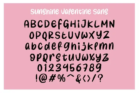 Sunshine Valentine Sans font