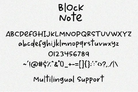 Block Note font