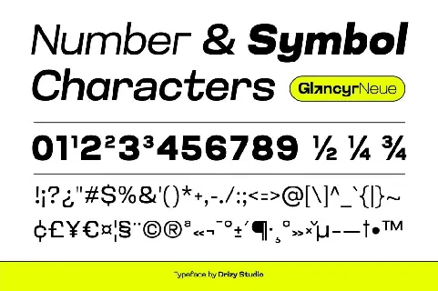 Glancyr Neue Demo font