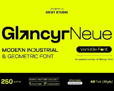 Glancyr Neue Demo font