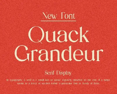 Quack Grandeur font