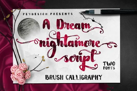 Nightamore Brush font