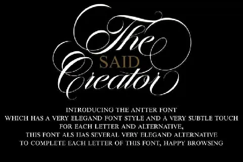The Antter Calligraphy font