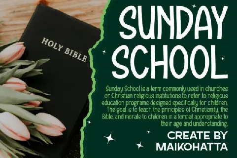 Sunday School Display font