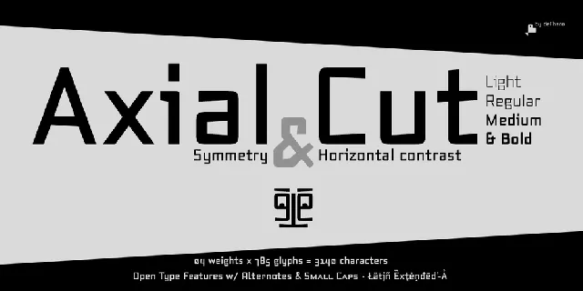 Axial cut font