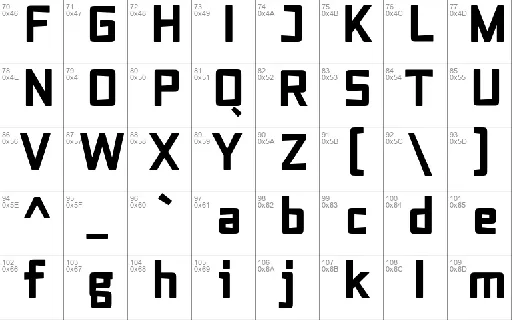 Axial cut font