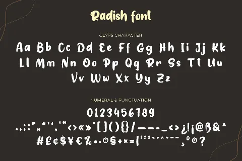 Radish font