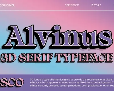 Alvinus 3D font