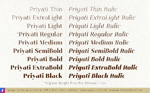 Priyati Serif font