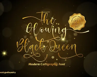 The Glowing Black Queen font