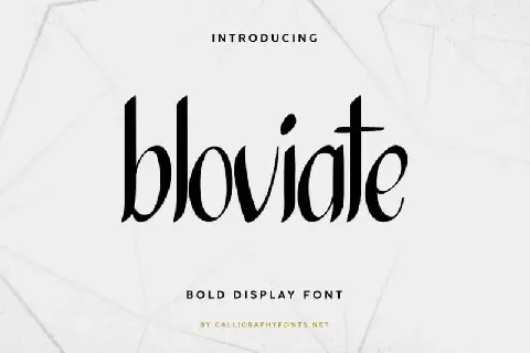 Bloviate Simple Display font