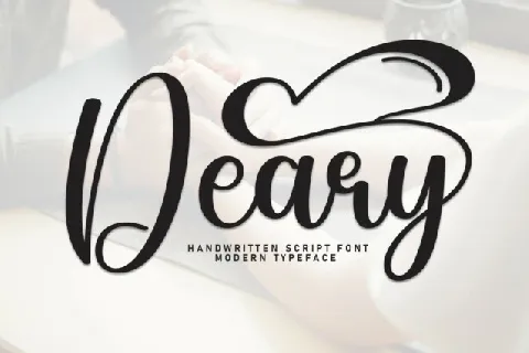 Deary Calligraphy font