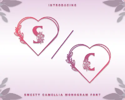 Sweety Camellia Monogram font