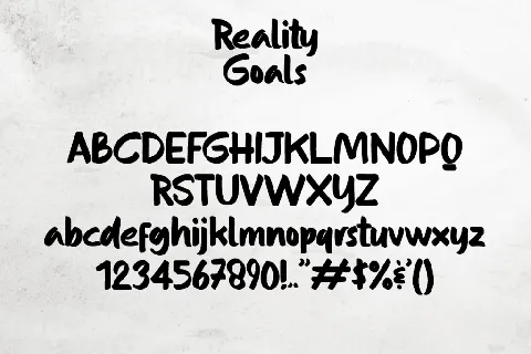 Reality Goals font