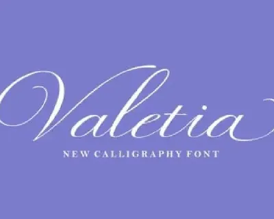 Valetia Calligraphy font