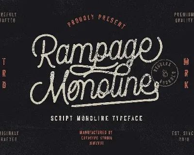 Rampage Monoline font