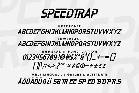 SPEEDTRAP FREE font