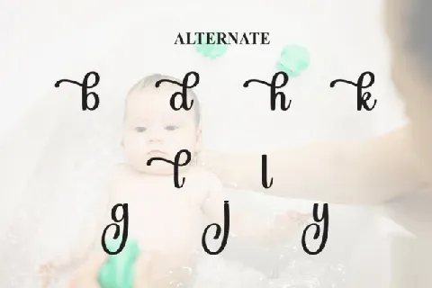 Baby Bathing Calligraphy font