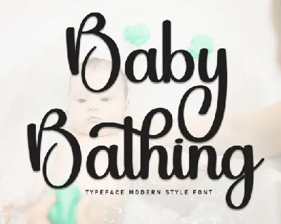 Baby Bathing Calligraphy font