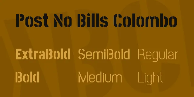 Post No Bills Colombo font