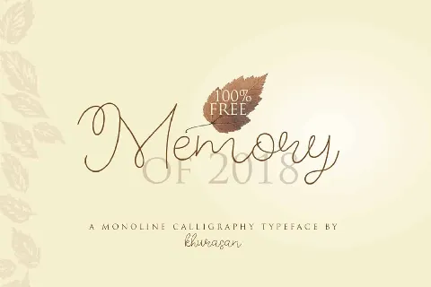 Memory Of 2018 font