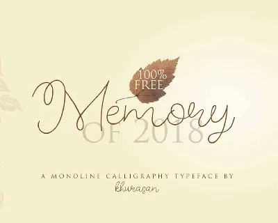 Memory Of 2018 font