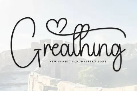 Greathing Script font