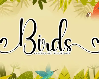 Birds Script font