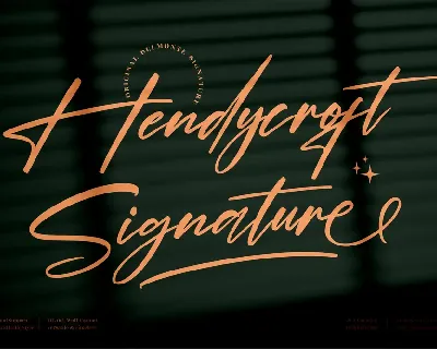 Hendycroft Signature font