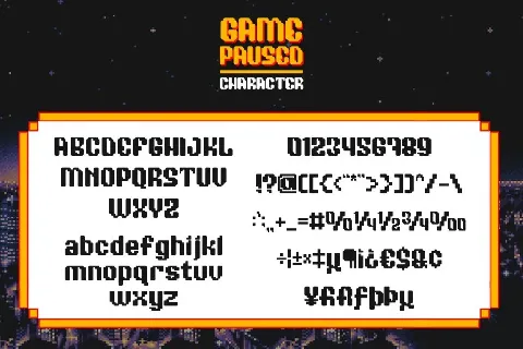 Game Paused DEMO font