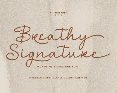 Breathy Signature font