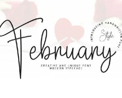 February Script font