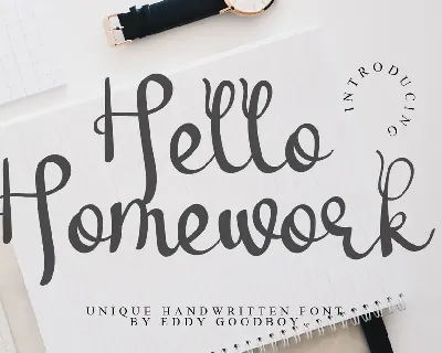 Hello Homework font