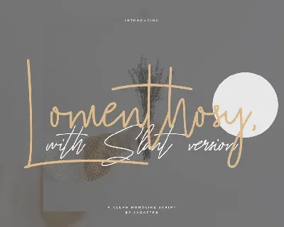 Lomenthosy Slant font