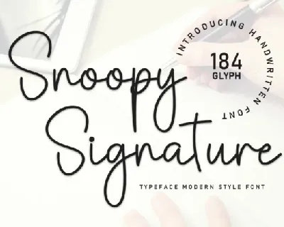 Snoopy Signature Script font