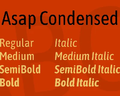 Asap Condensed font