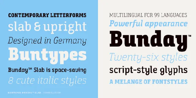 Bunday Slab Family font