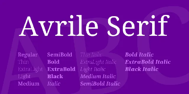 Avrile Serif font