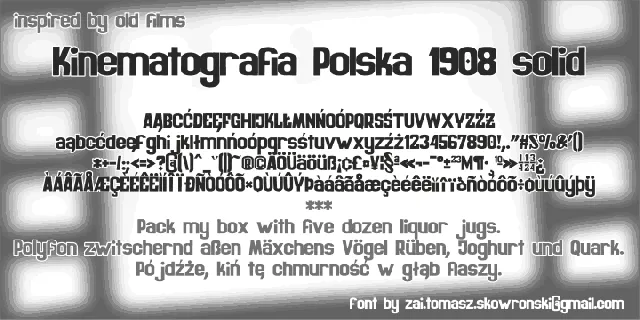 zai Kinematografia Polska 1908 font