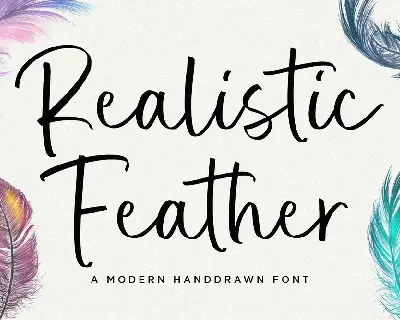 Realistic Feather font