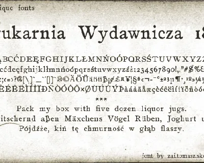 zai Drukarnia Wydawnicza 1870 font