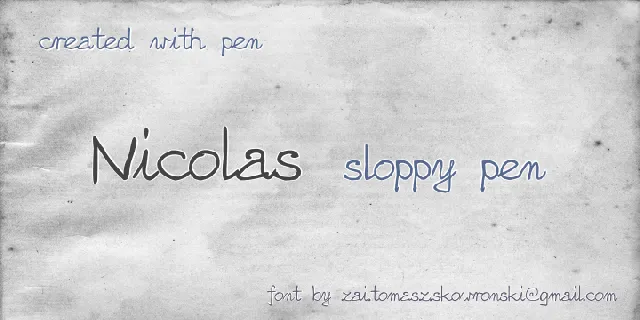 zai Nicolas Sloppy Pen font