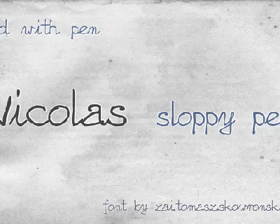 zai Nicolas Sloppy Pen font