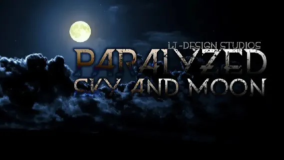 Paralyzed sky and moon font