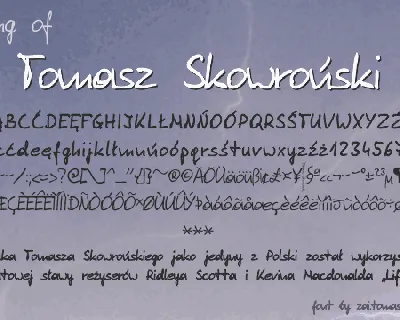 Tomasz SkowroÅ„ski font