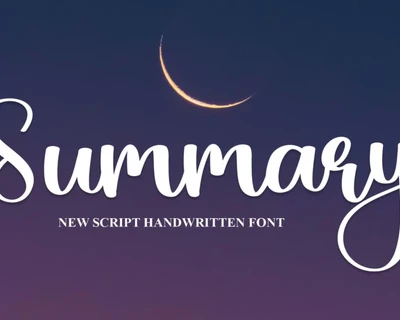 Summary Script font
