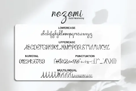 Nozomi Handwriting Script font